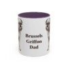 11oz Brussels Griffon Dog Dad Mug, Purple, front view