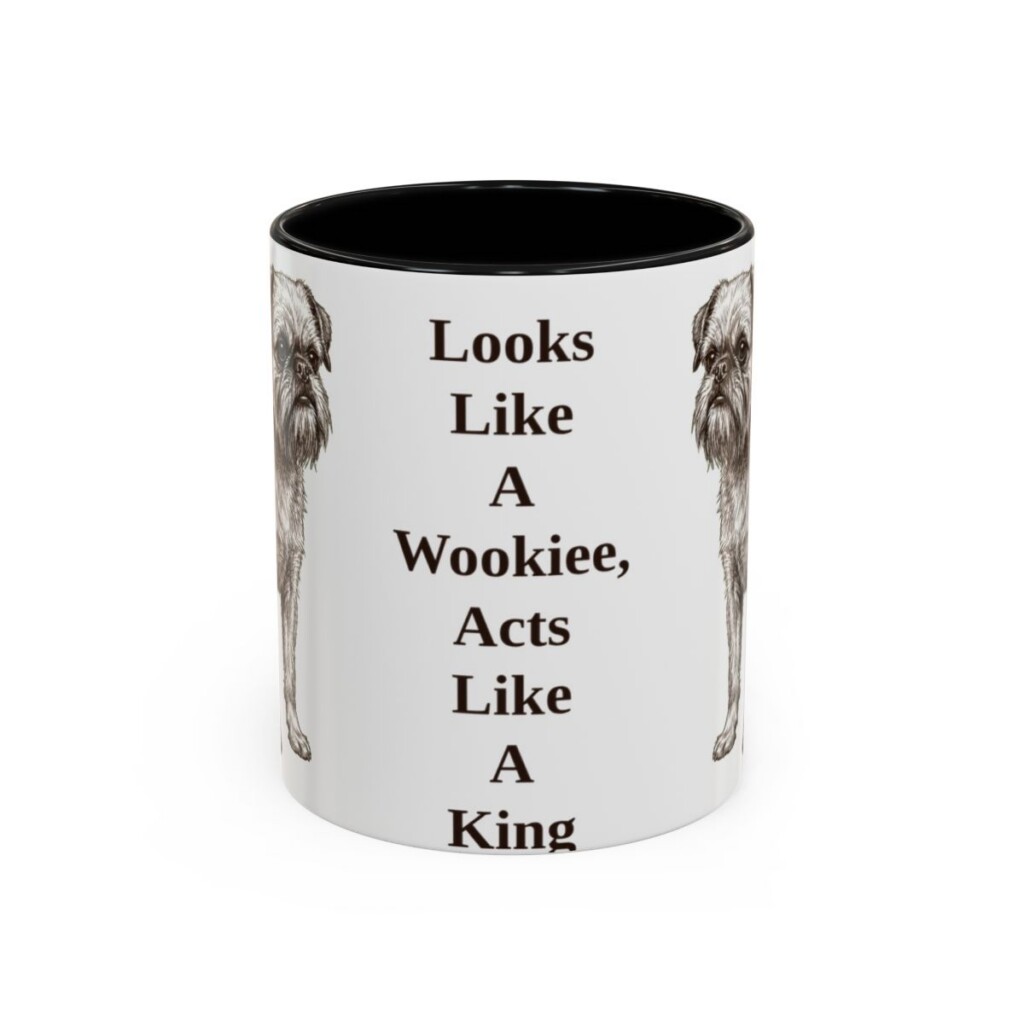 11oz Funny Brussels Griffon Mug, Black, front view