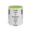 11oz Funny Brussels Griffon Mug, Light Green, front view