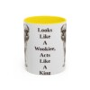 11oz Funny Brussels Griffon Mug, Yellow, front view