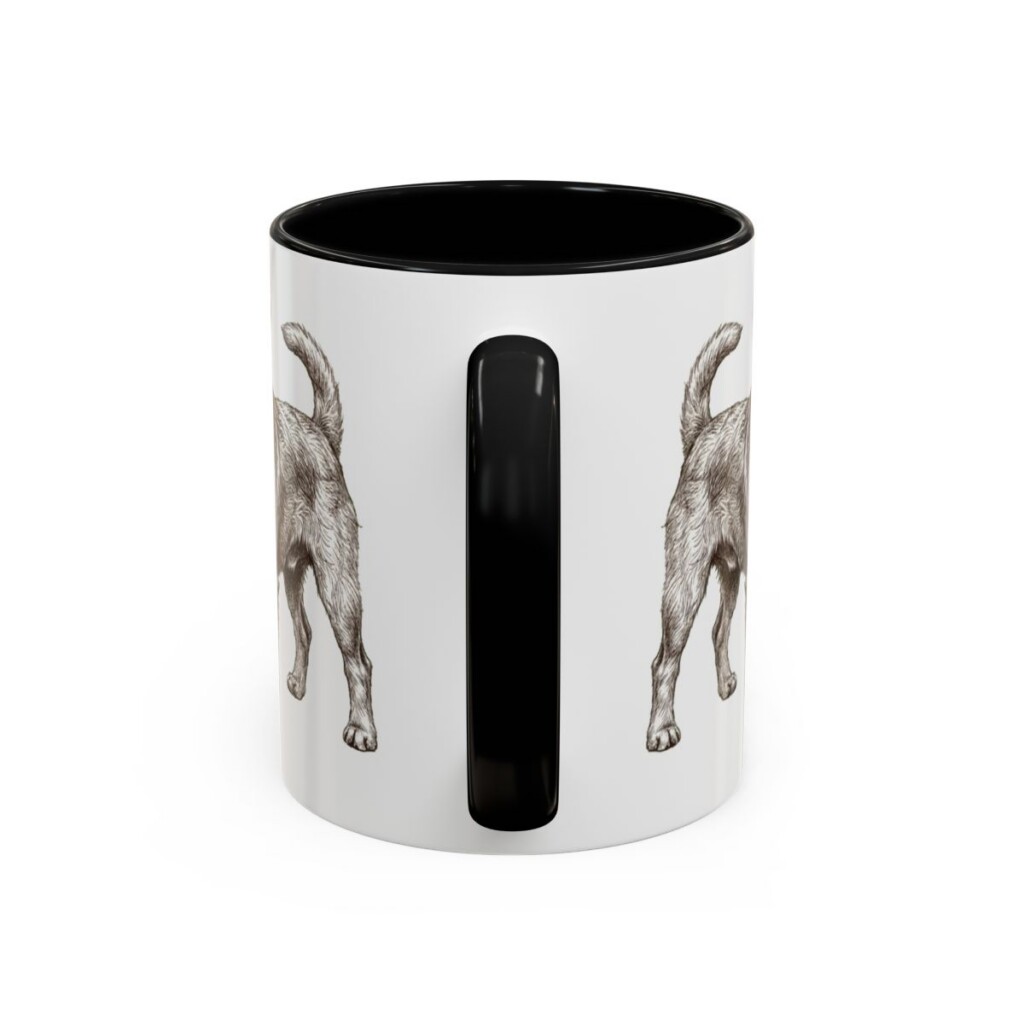 11oz Brussels Griffon Latin Mug, Black, back view