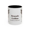 11oz Brussels Griffon Latin Mug, Black, front view