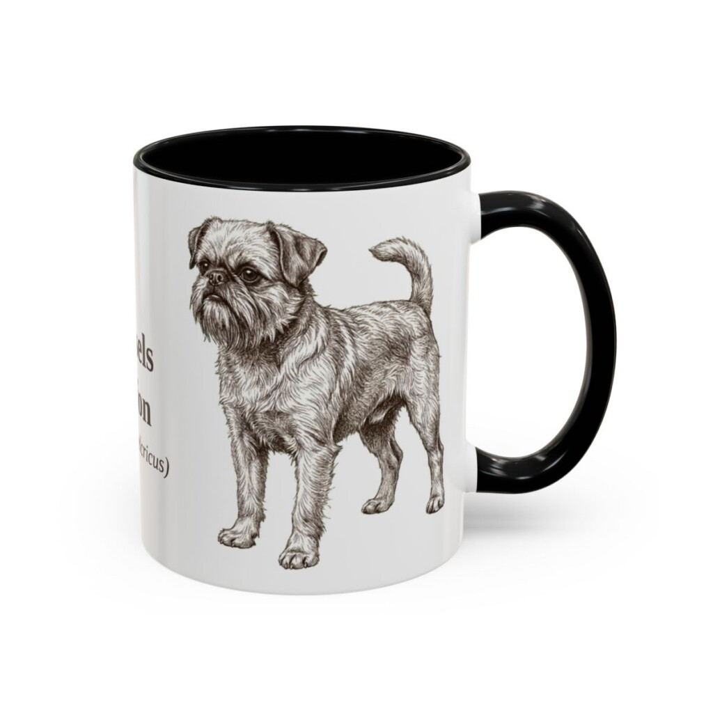 11oz Brussels Griffon Latin Mug, Black, right side view