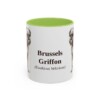 11oz Brussels Griffon Latin Mug, Light Green, front view