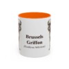 11oz Brussels Griffon Latin Mug, Orange, front view