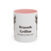 11oz Brussels Griffon Latin Mug, Pink, front view