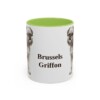 11oz Brussels Griffon Mug, Light Green, front view
