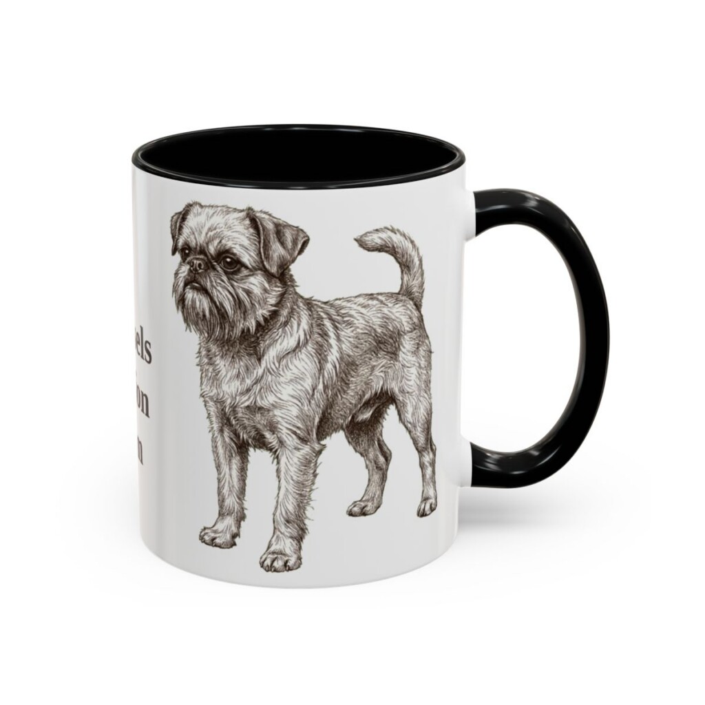 11oz Brussels Griffon Dog Mom Mug, Black, right side view