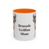 11oz Brussels Griffon Dog Mom Mug, Orange, front view