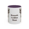 11oz Brussels Griffon Dog Mom Mug, Purple, front view