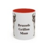 11oz Brussels Griffon Dog Mom Mug, Red, front view