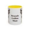 11oz Brussels Griffon Dog Mom Mug, Yellow, front view