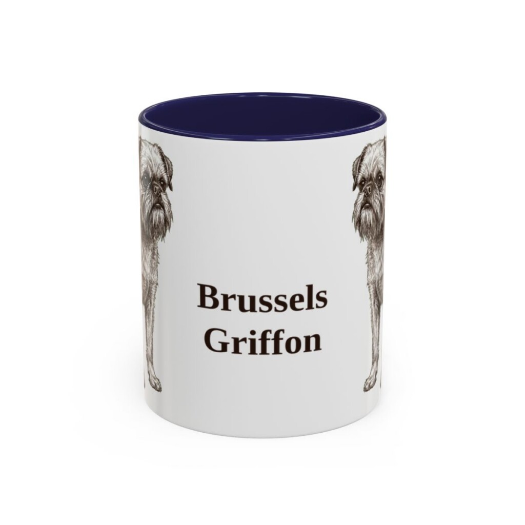 11oz Brussels Griffon Mug, Navy, front view