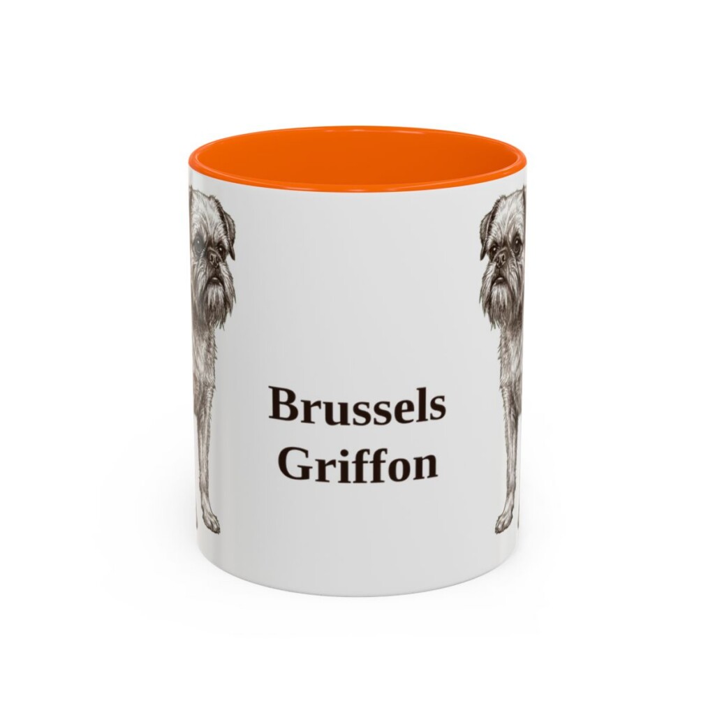 11oz Brussels Griffon Mug, Orange, front view