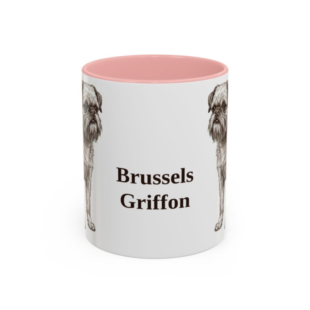 11oz Brussels Griffon Mug, Pink, front view