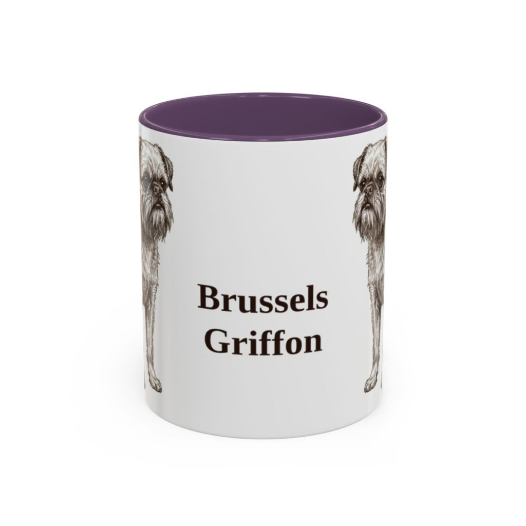 11oz Brussels Griffon Mug, Purple, front view