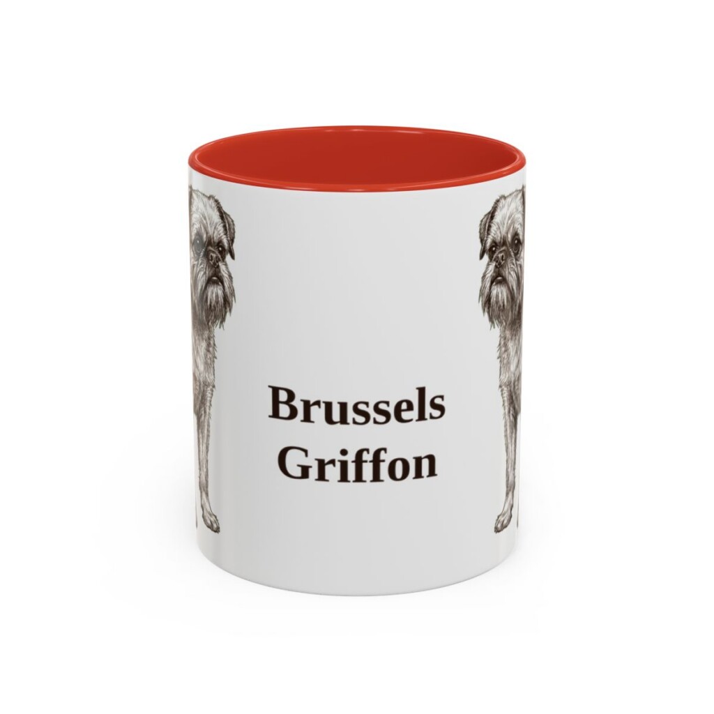 11oz Brussels Griffon Mug, Red, front view