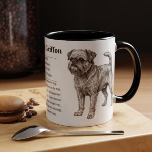 11oz Brussels Griffon Mug, Black, lifestyle photo