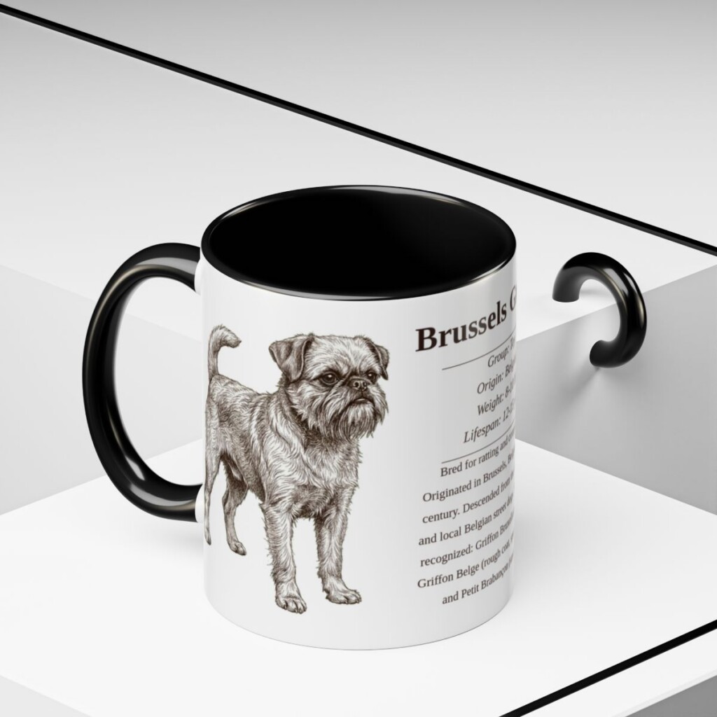 11oz Brussels Griffon Mug, Black, lifestyle photo