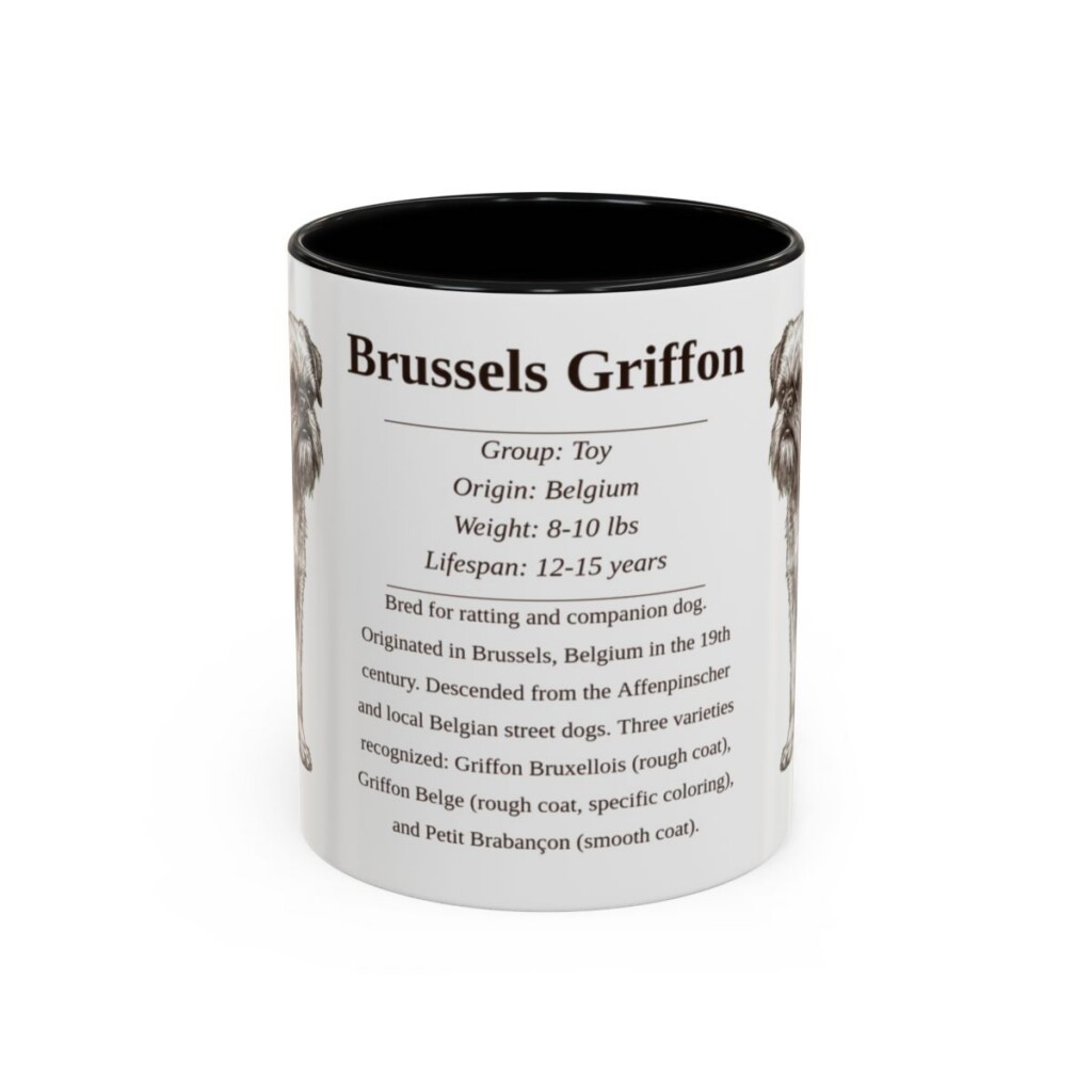 11oz Brussels Griffon Mug, Black, front view