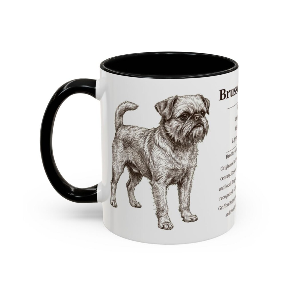 11oz Brussels Griffon Mug, Black, left side view