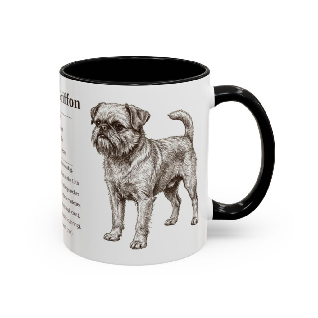 11oz Brussels Griffon Mug, Black, right side view
