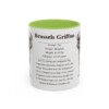 11oz Brussels Griffon Mug, Light Green, front view