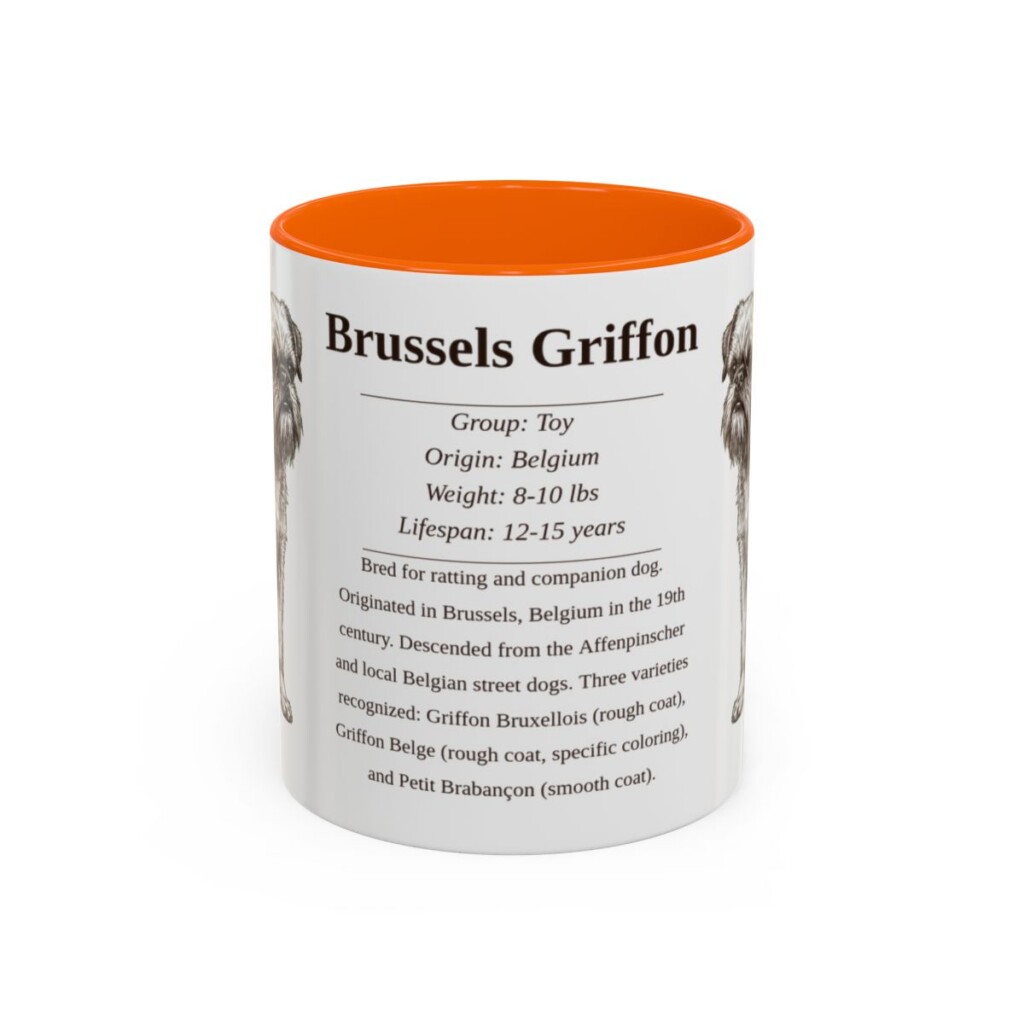 11oz Brussels Griffon Mug, Orange, front view
