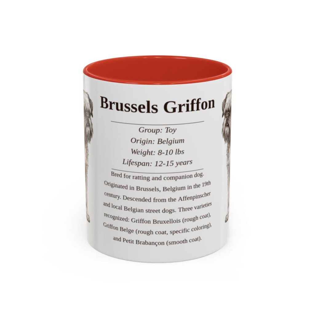 11oz Brussels Griffon Mug, Red, front view