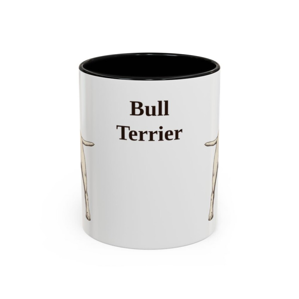 11oz Bull Terrier Mug, Black, front view