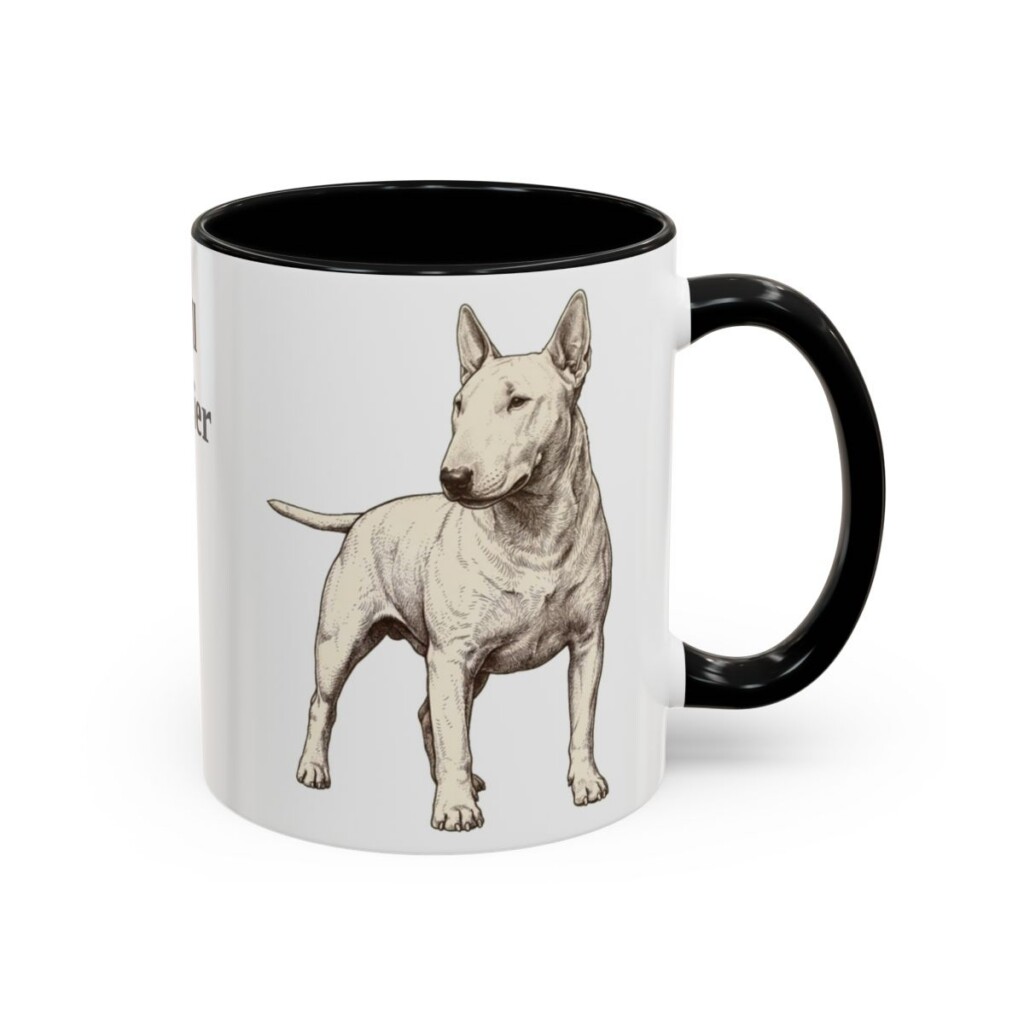 11oz Bull Terrier Mug, Black, right side view