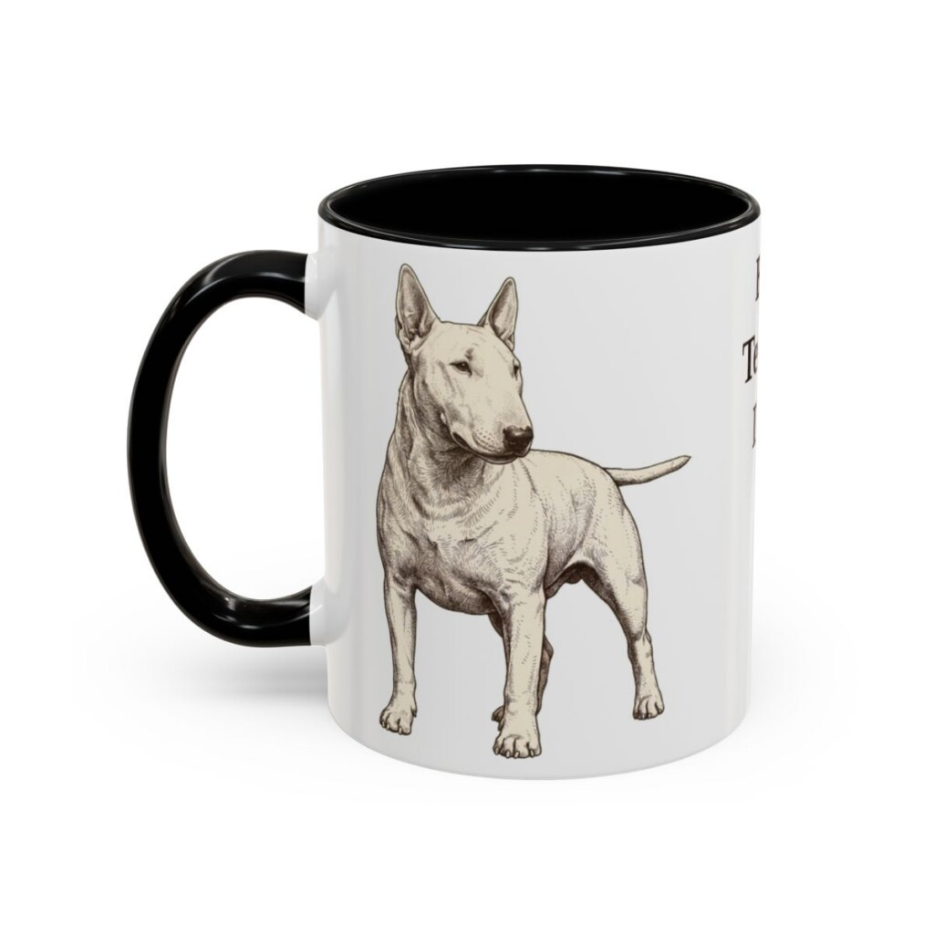 11oz-bull-terrier-mug-dad-black-left 11oz Bull Terrier Dog Dad Mug, Black, left side view