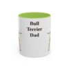 11oz-bull-terrier-mug-dad-light-green 11oz Bull Terrier Dog Dad Mug, Light Green, front view
