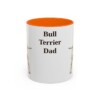 11oz-bull-terrier-mug-dad-orange 11oz Bull Terrier Dog Dad Mug, Orange, front view