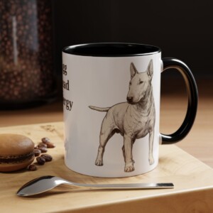 11oz Funny Bull Terrier Mug, Black, lifestyle photo