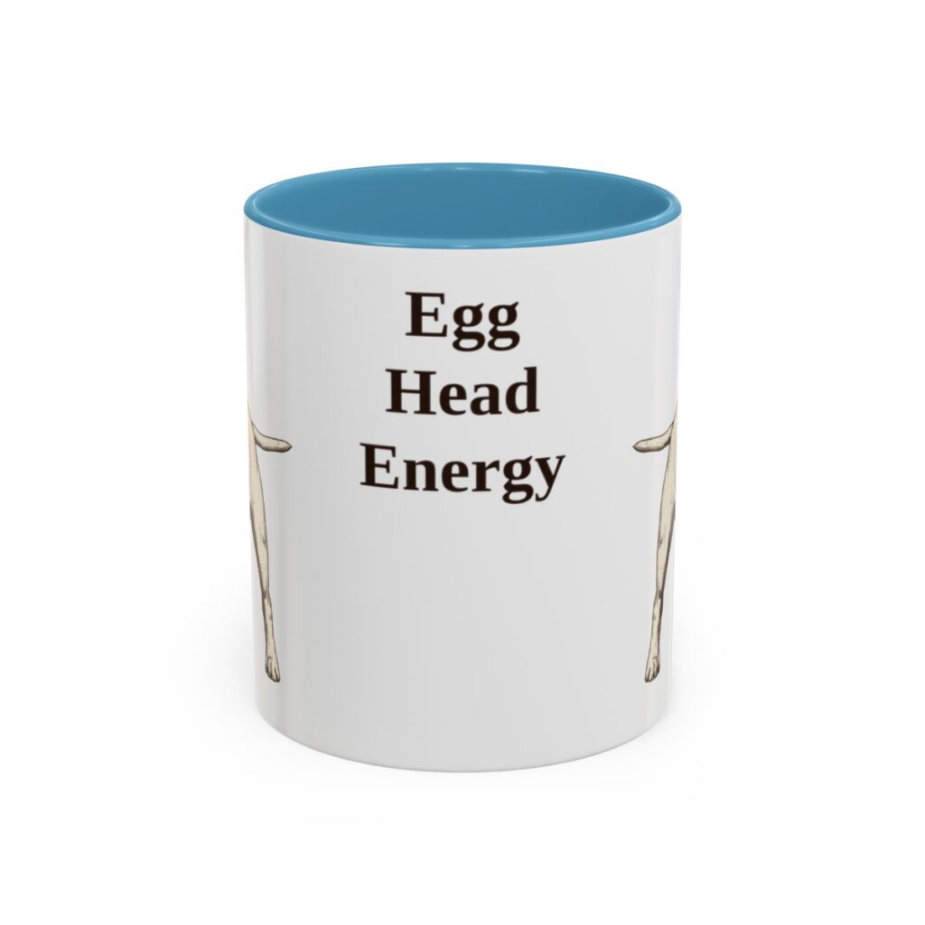 11oz Funny Bull Terrier Mug, Light Blue, front view