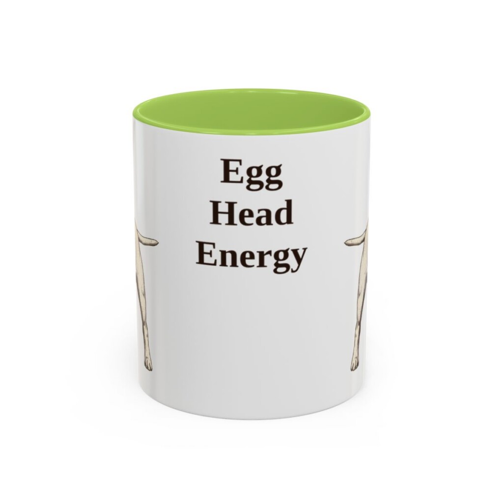 11oz Funny Bull Terrier Mug, Light Green, front view