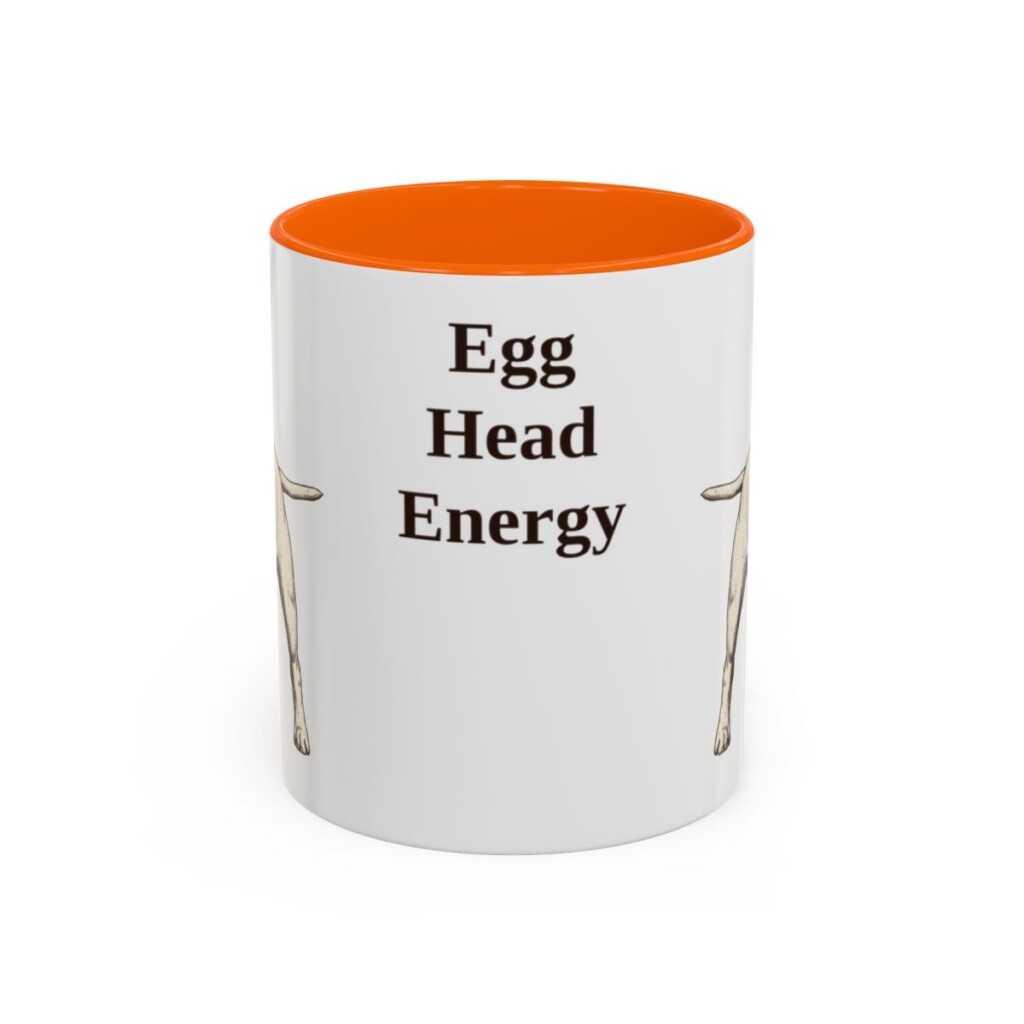 11oz Funny Bull Terrier Mug, Orange, front view