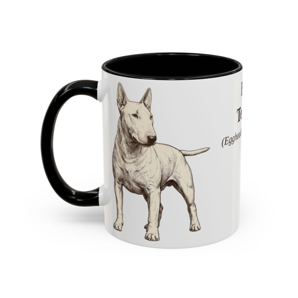 11oz Bull Terrier Latin Mug, Black, left side view