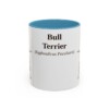 11oz Bull Terrier Latin Mug, Light Blue, front view