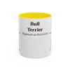 11oz Bull Terrier Latin Mug, Yellow, front view