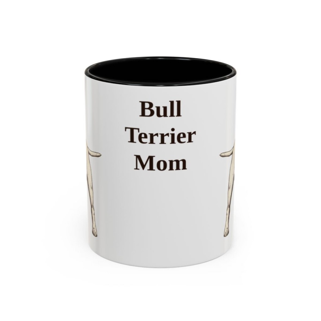11oz Bull Terrier Dog Mom Mug, Black, front view