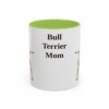 11oz Bull Terrier Dog Mom Mug, Light Green, front view