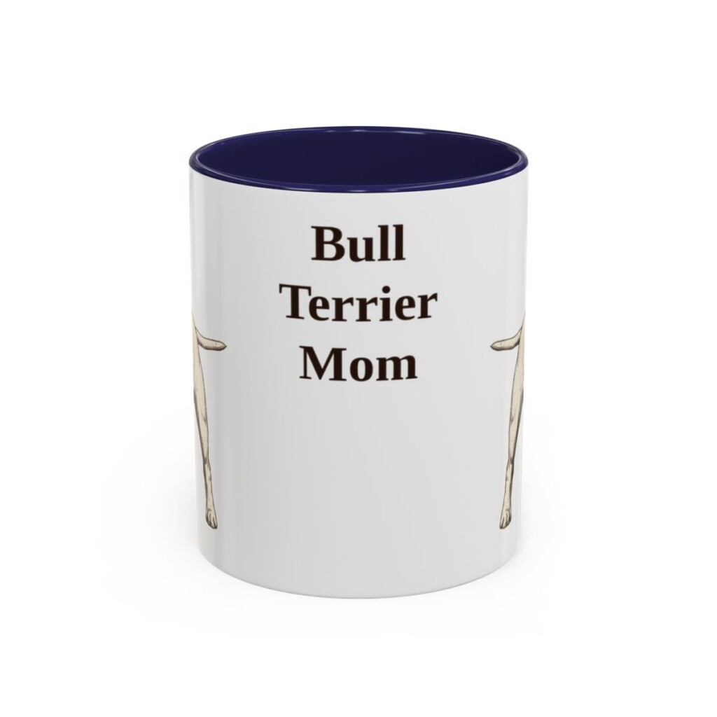 11oz Bull Terrier Dog Mom Mug, Navy, front view