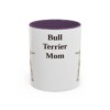 11oz Bull Terrier Dog Mom Mug, Purple, front view