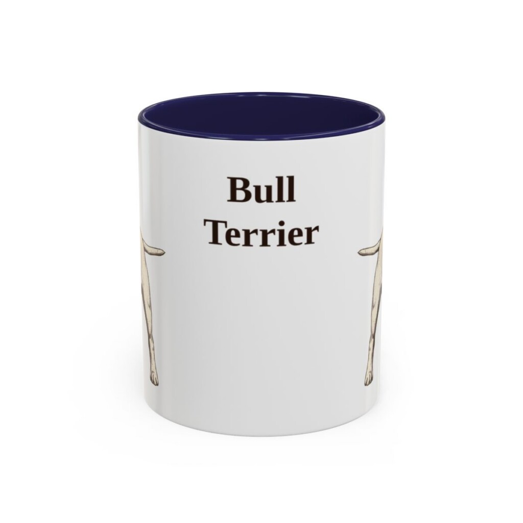 11oz Bull Terrier Mug, Navy, front view