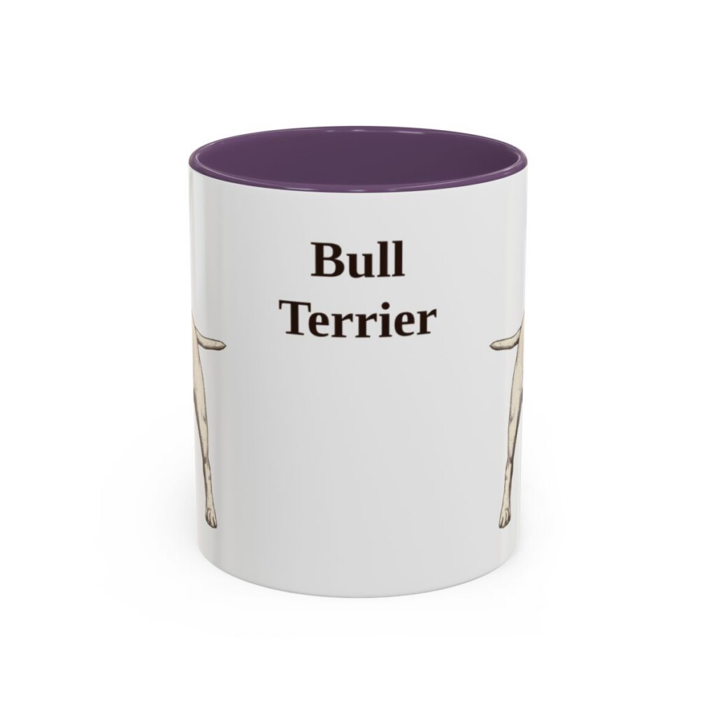 11oz Bull Terrier Mug, Purple, front view