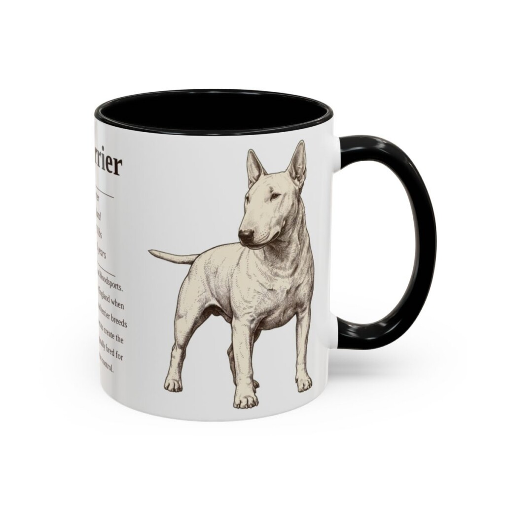 11oz Bull Terrier Mug, Black, right side view