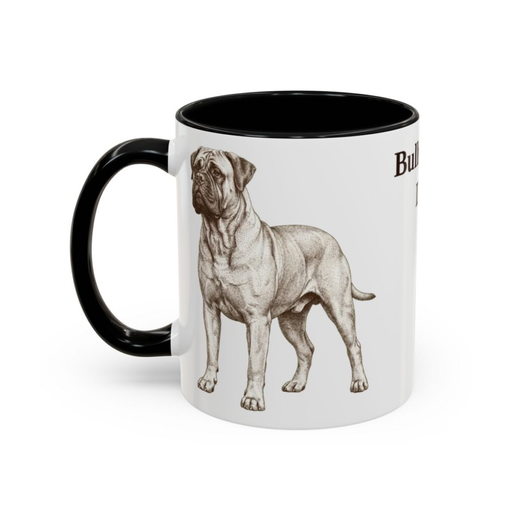 11oz Bullmastiff Dog Dad Mug, Black, left side view