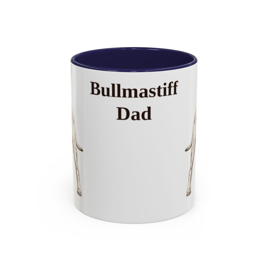 11oz Bullmastiff Dog Dad Mug, Navy, front view